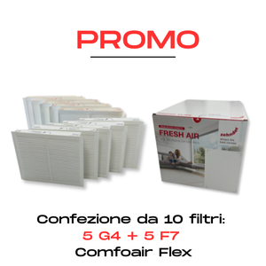 PROMO Set 5 filtri G4 + 5 filtri F7 - Comfoair Flex