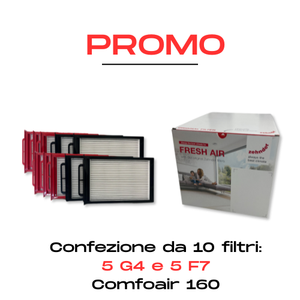 PROMO Set 5 filtri G4 + 5 filtri F7 - Comfoair 160